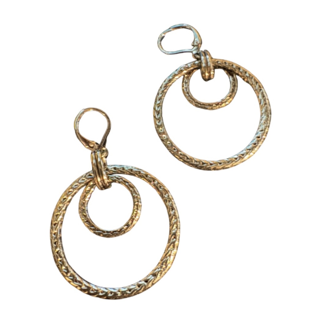 Textured Silver Toned Hoops